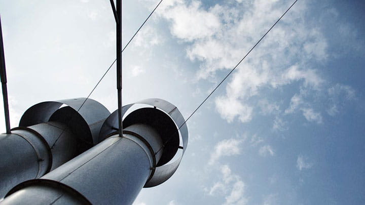 Chimneys with volatile organic compounds emissions