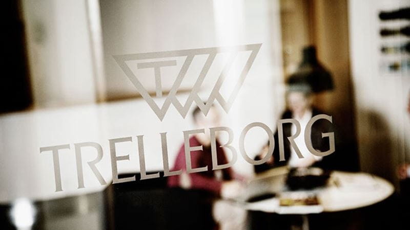 Trelleborg logo on glass